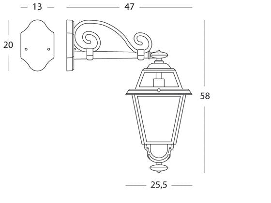 Lampada Applique in Basso Colore Grigio per Esterno Linea Elegance Livos