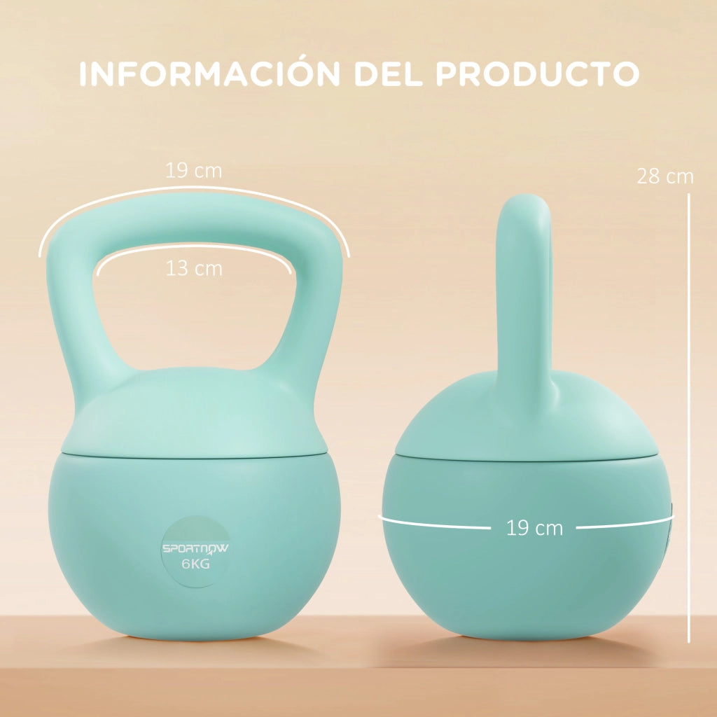 Kettlebell Pesa Rusa 6 kg ¨C zephmum ¨C Verde 19x19x28 cm