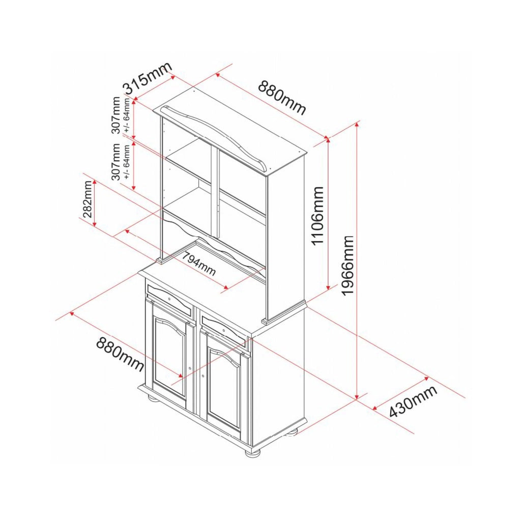 Madia Quadri, Credenza un Cassetto, 88x32x198h cm Marrone Quercia