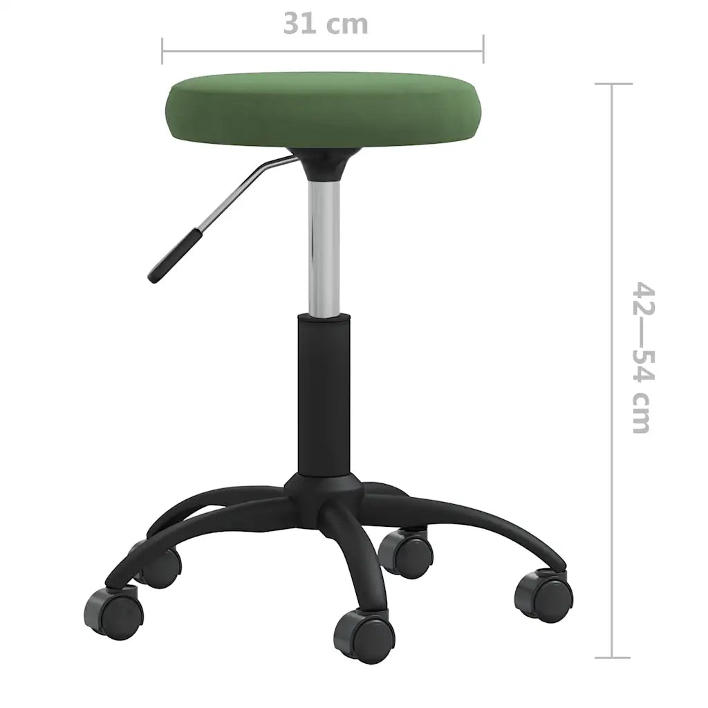 Sedia Girevole da Ufficio Verde Scuro in Velluto 333177