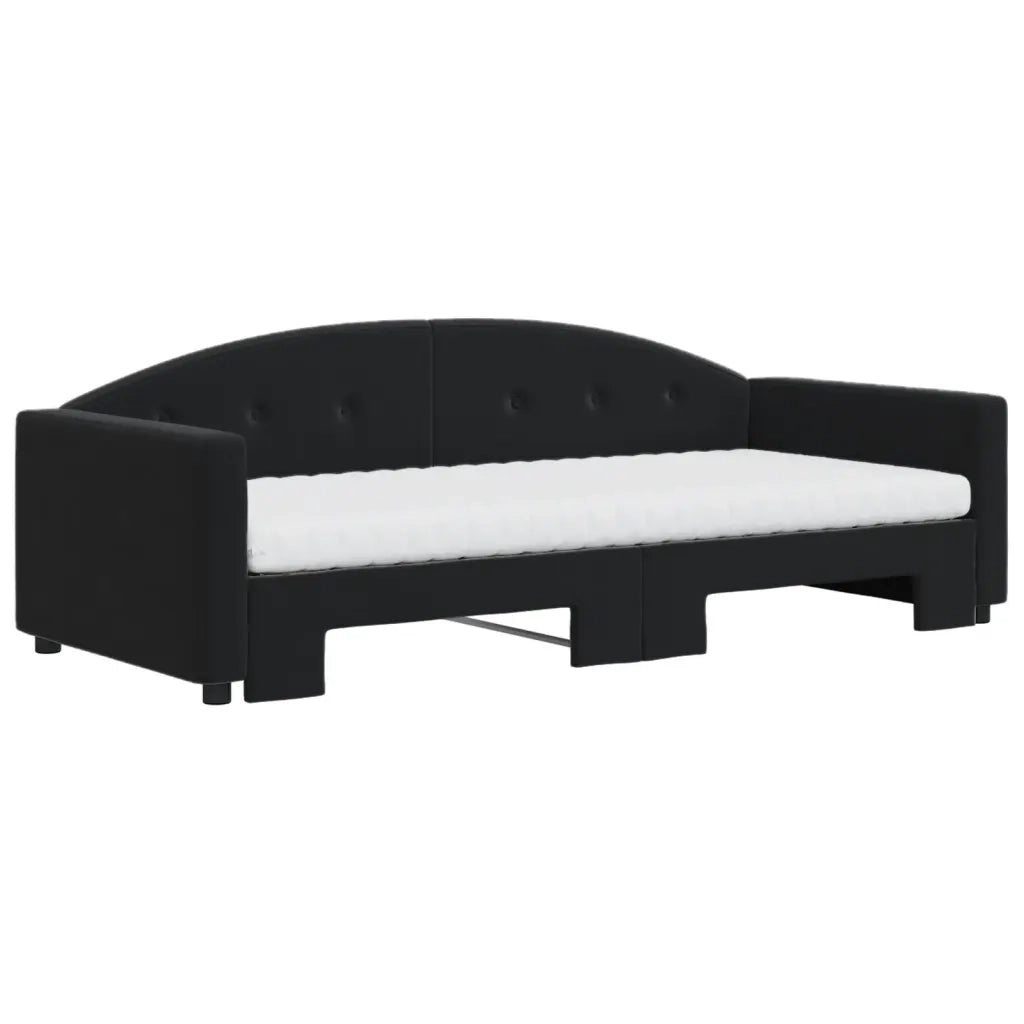 Divano Letto Estraibile con Materassi Nero 90x190 cm Velluto 3197340