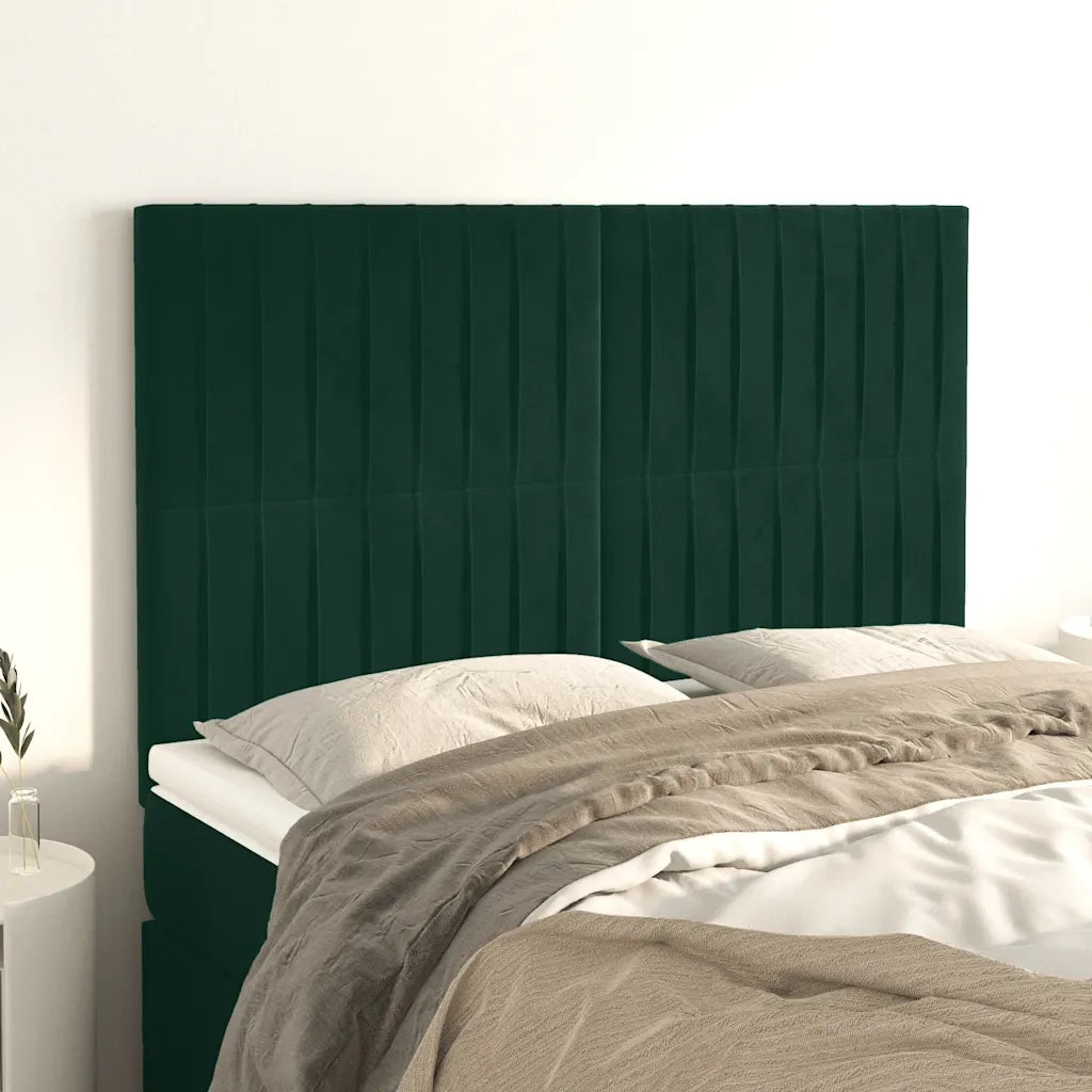 Testiera Verde Scuro 144x5x118/128 cm Velluto 3116621