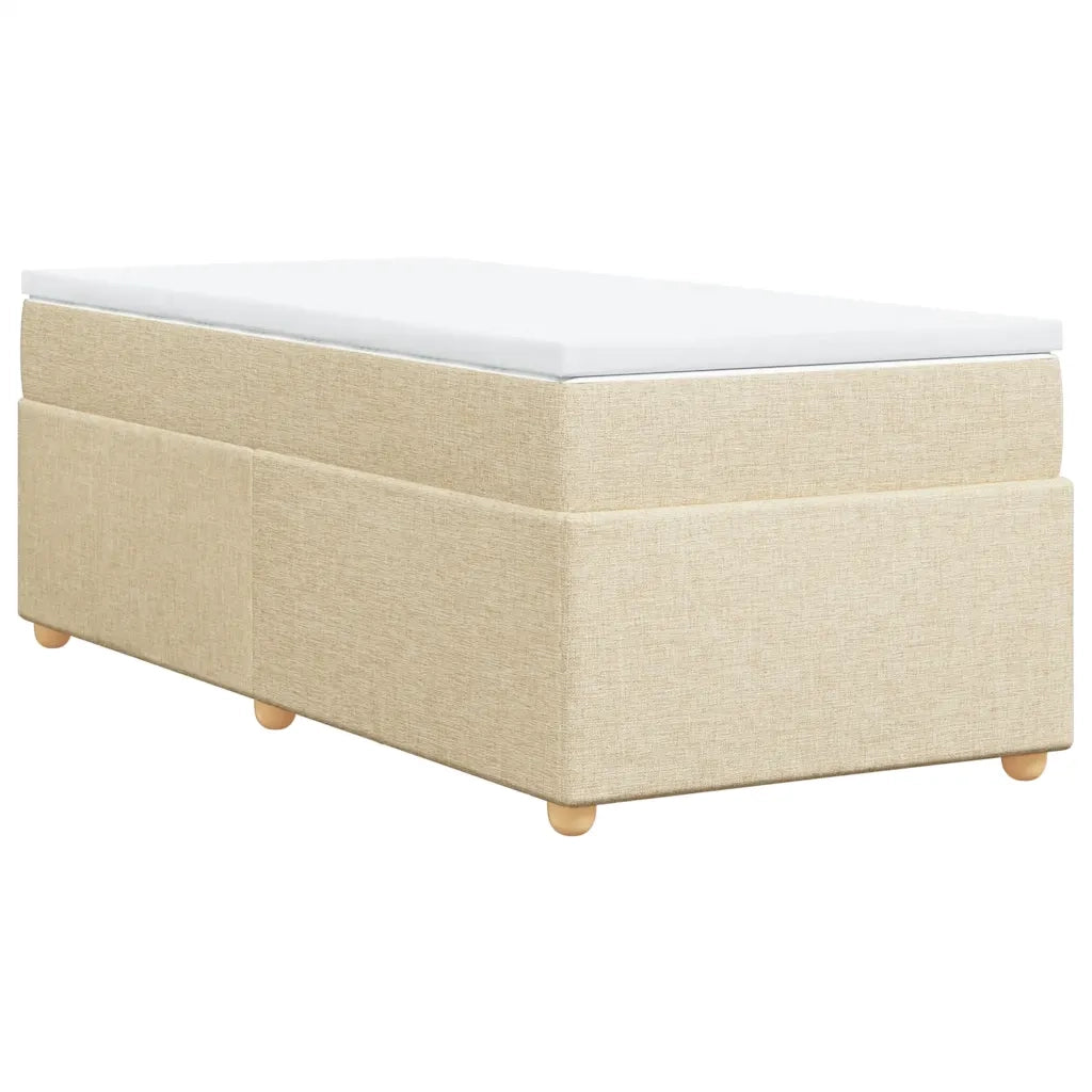 vidaXL Giroletto a Molle con Materasso Crema 100x200 cm in Tessuto