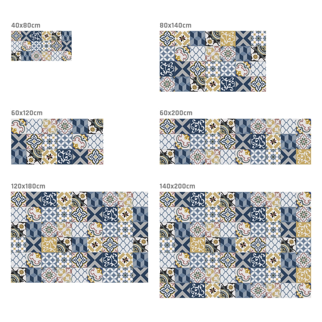 Tappeto vinilico di alta qualità vinyl floor blu 120x180