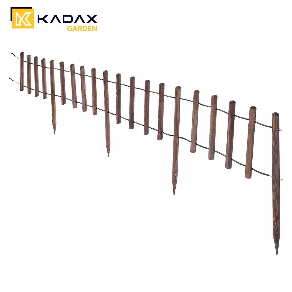 Recinzione da giardino KADAX, bordura in legno per prato, 185 cm, colore marrone.