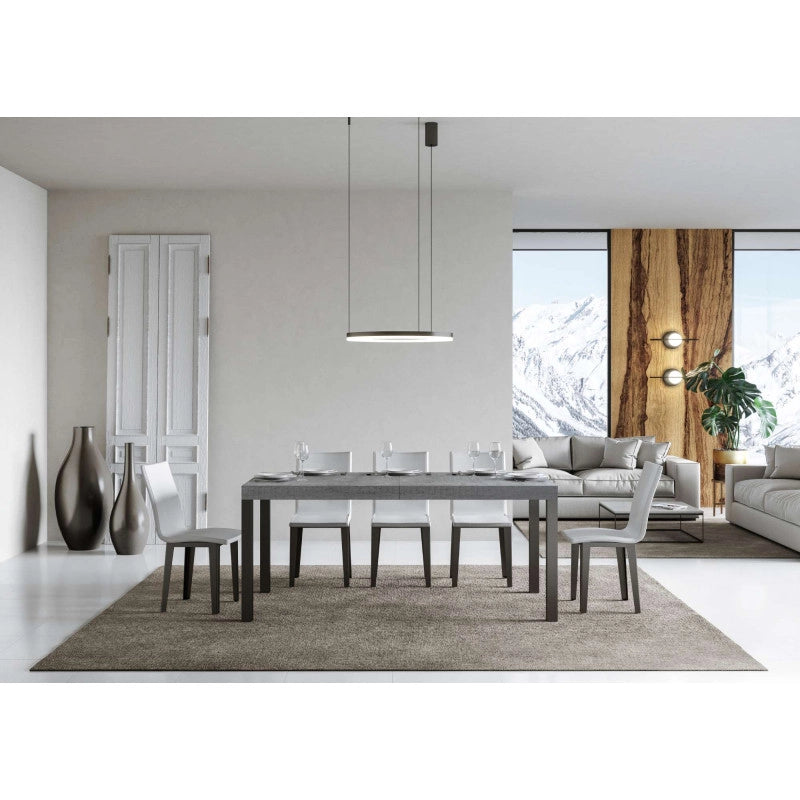 Tavolo allungabile 200/460x90 cm Everyday telaio Antracite - Cemento
