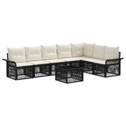 Set Divano da Giardino 8 pcs Nero polyrattan 3434842