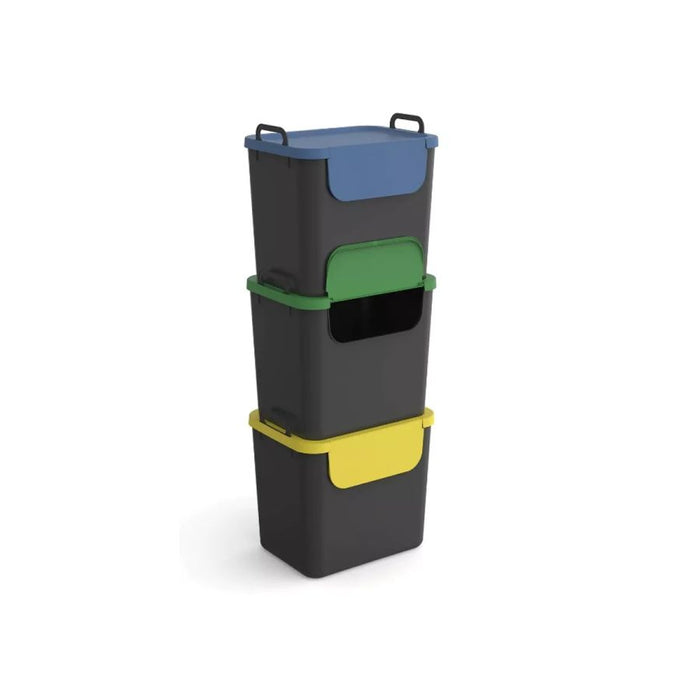 SET 3 PATTUMIERE RACCOLTA DIFFERENZIATA 30LT