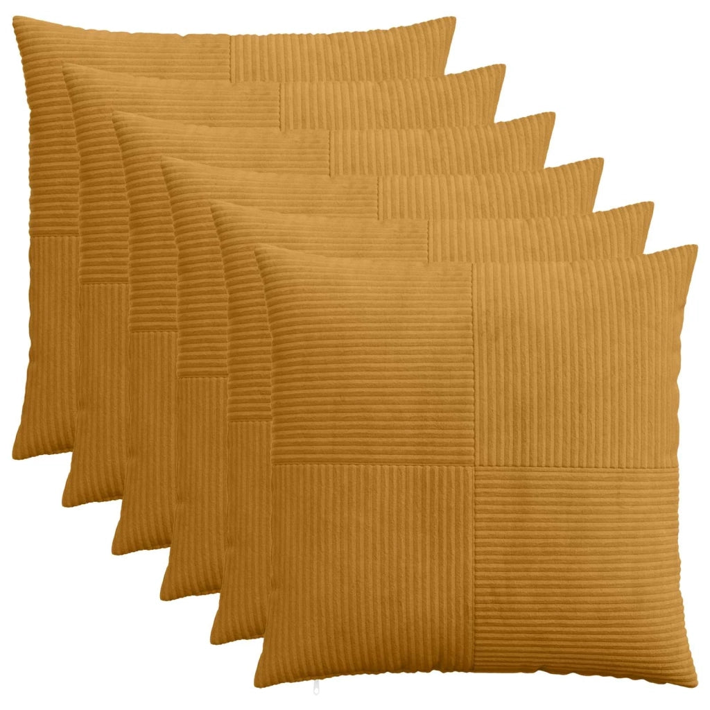 Federa 6 pcs ALMELO Giallo 65 x 65 cm corduroy 915508