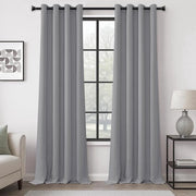 Gordini oscuranti "102 Gocce" – Termici – Set a due pezzi – Grigio chiaro – 140x260 cm – Con Occhioni