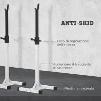 Porta Bilanciere Universale in Acciaio, Altezza Regolabile su 12 Livelli, Carico Massimo 150kg