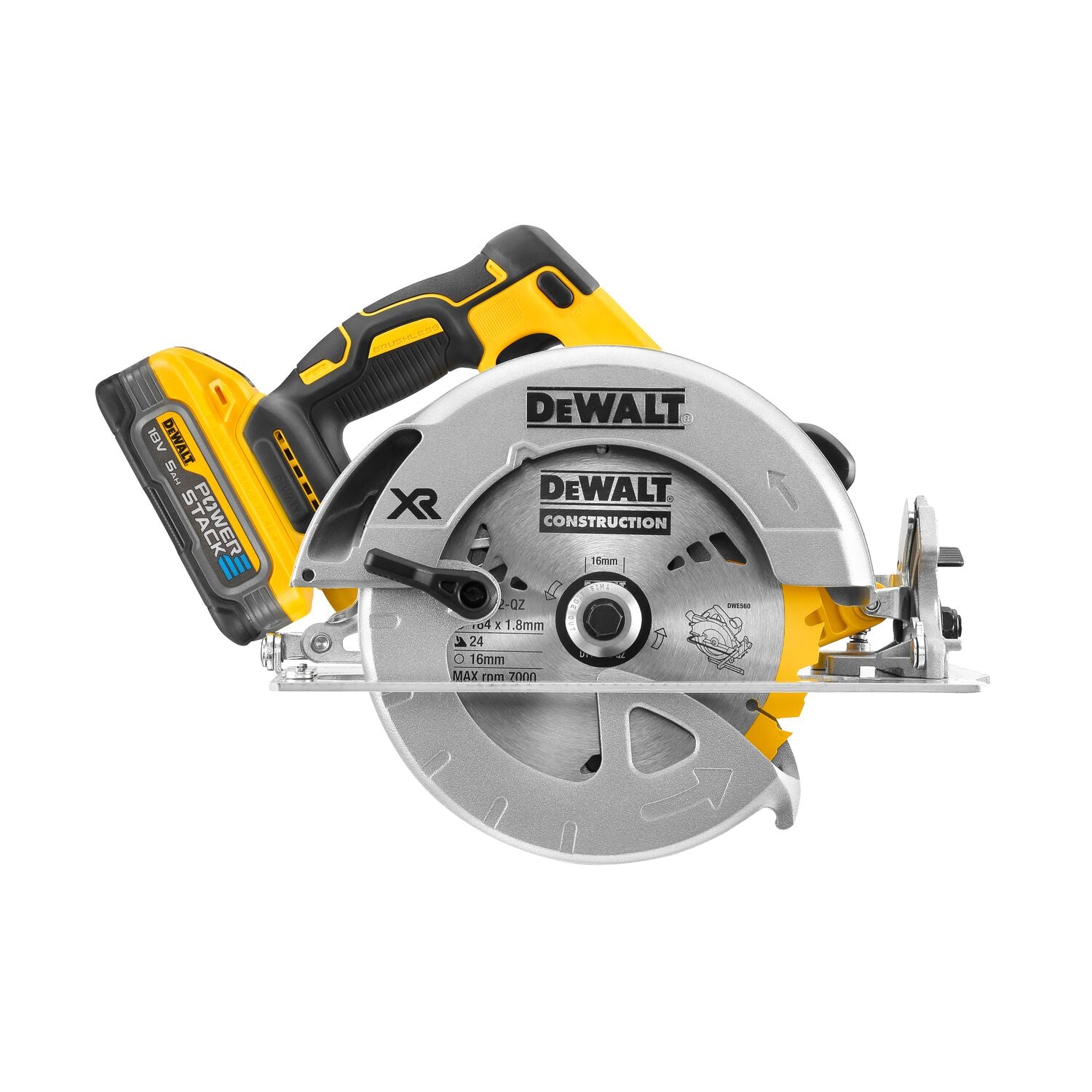 DEWALT DCS573H2T Sega circolare Brushless 18V Powerstack 5 Ah 190mm taglio 6 mm