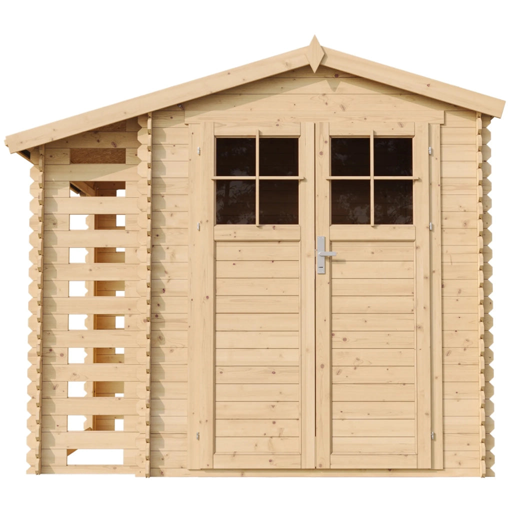 Casetta da Giardino in Legno con Legnaia -  3,53 m2 + 0,97 m2 - TIMBELA M386F+M386G