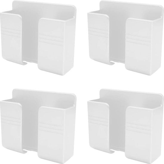 Supporti adesivi per telefono cellulare - 4 pezzi - supporto adesivo per telefono - caricabatterie - supporto per telefono in doccia - supporto per telefono sulla parete - bianco