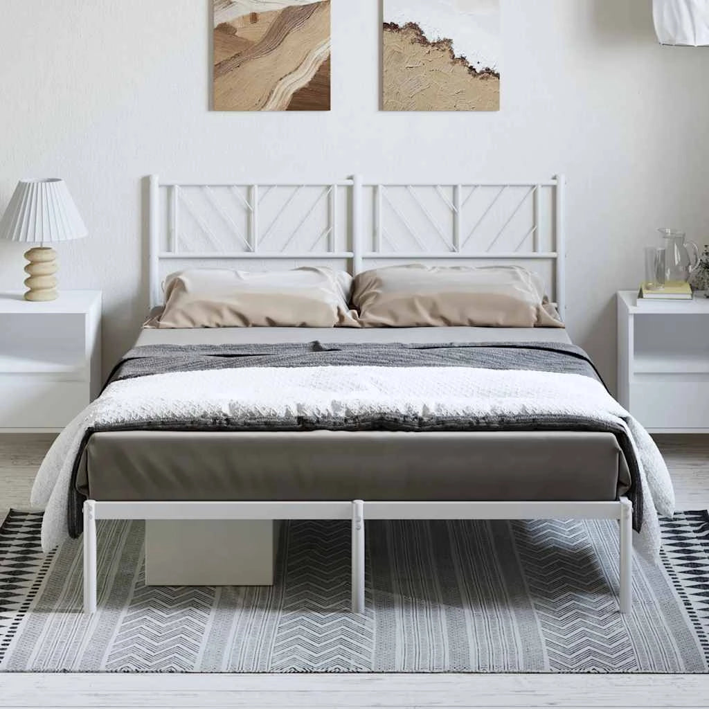 Giroletto con Testiera Metallo Bianco 135x190 cmcod mxl 83215