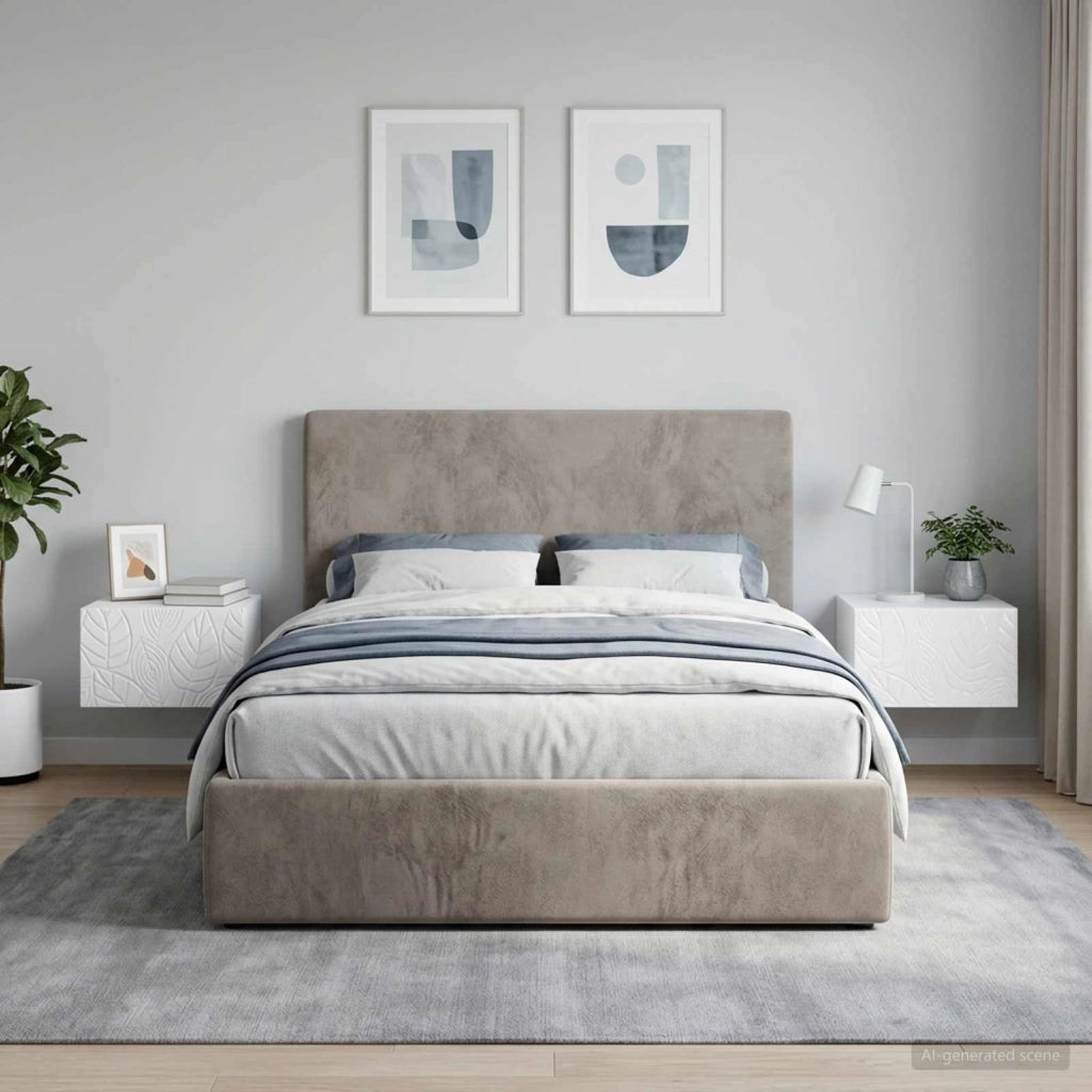 Mobiletto da notte a muro 2 pz Bianco Lucido 49 x 34,5 x 20 cm 898794