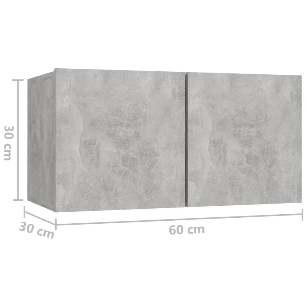 Set di Mobili Porta TV 8 pz-Set di 8 Credenza per TV Grigio Cemento in Legno Multistrato 392050
