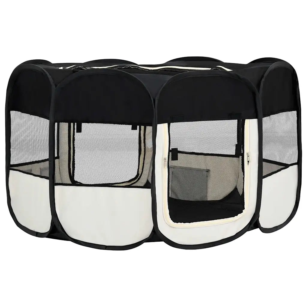 Box per Cani Pieghevole con Borsa Trasporto Nero 145x145x61 cm CFW8169411