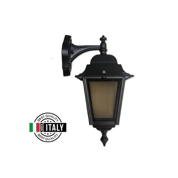 APPLIQUE DA PARETE LANTERNA PICCOLA DOWN NERA ESTERNO 1X27 NIZZA MORETTI