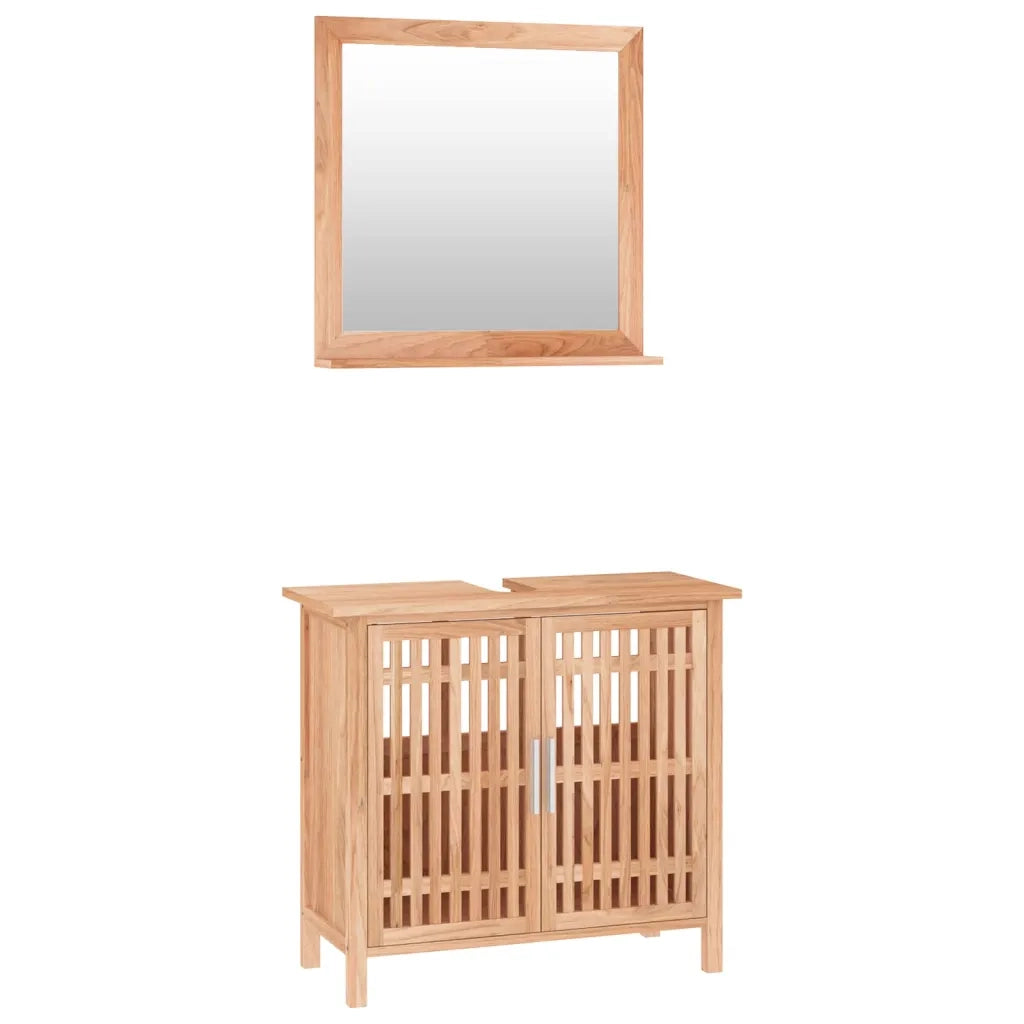 Set Mobili da Bagno 2pz in Legno Massello di Nocecod mxl 125438