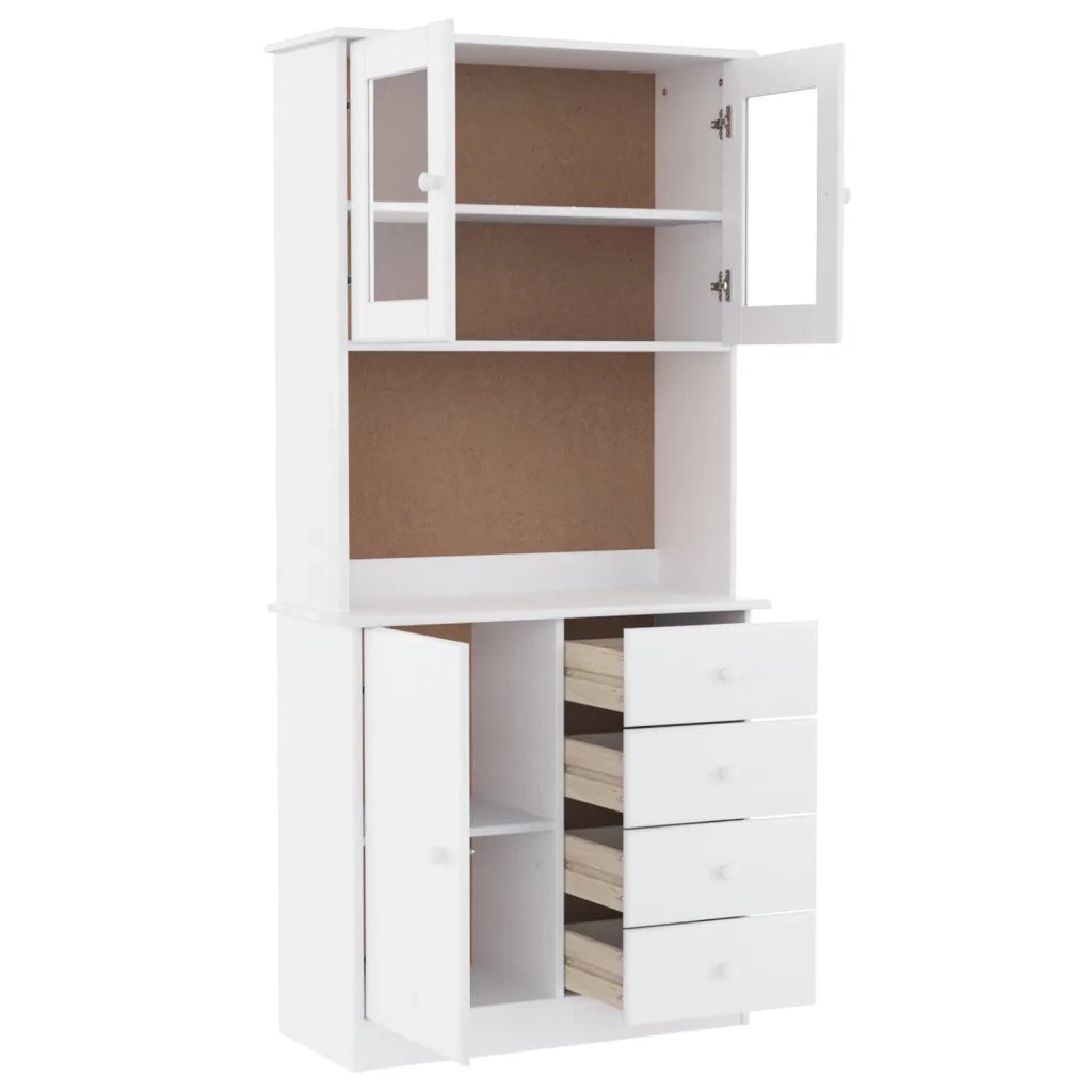 Credenza ALTA Bianca 77x35x165 cm in Legno Massello di Pino 3187772