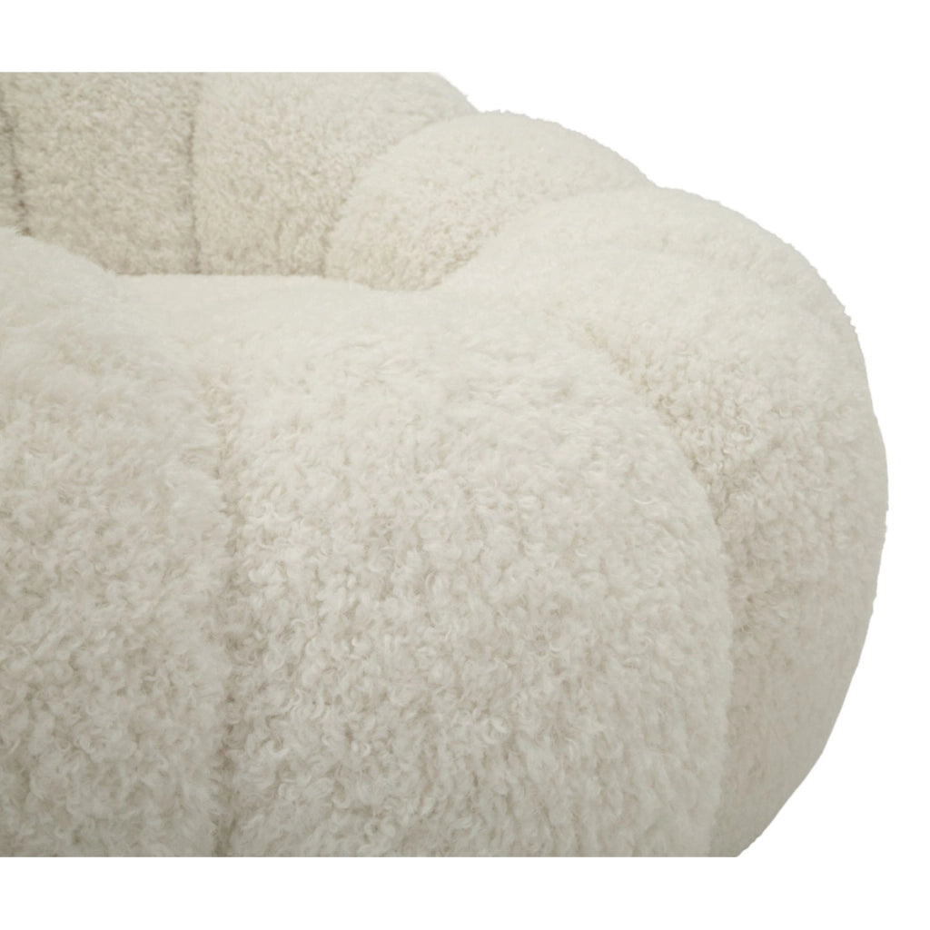 Poltrona Bubble in tessuto boucle' bianco