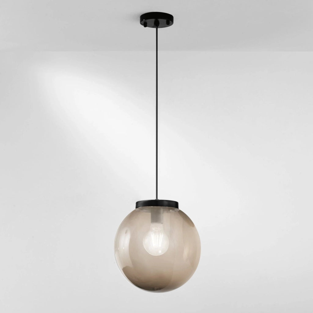 SOSPENSIONE POLLY IN FIBRA DI PLASTICA E PMMA GRIGIO 1 LUCE ATTACCO E27 128X25X25 IP44 CM.