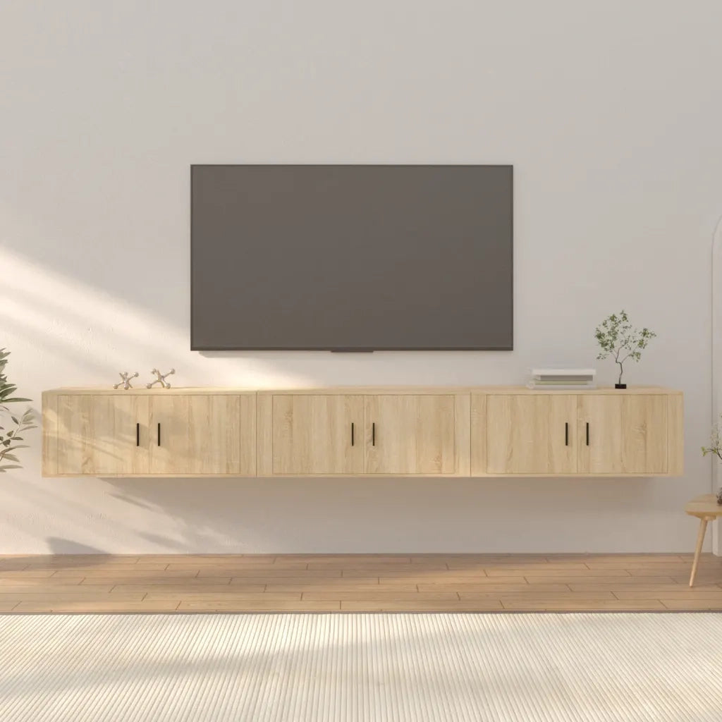 Mobili Porta TV a Parete 3 pz Rovere Sonoma 100x34,5x40 cm 3188377