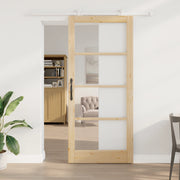 Porta Scorrevole  con Set Hardware 'ORKDAL'Legno Massello & Vetro