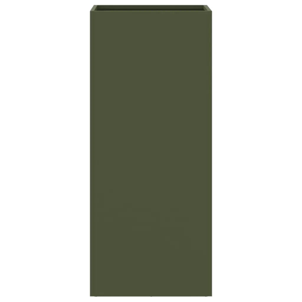 vidaXL Fioriera Verde Oliva 32x29x75 cm in Acciaio