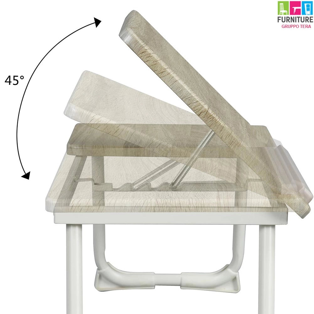 Tavolino Pieghevole Vassoio da Letto e Divano Porta PC con regolazione 65x30cm
