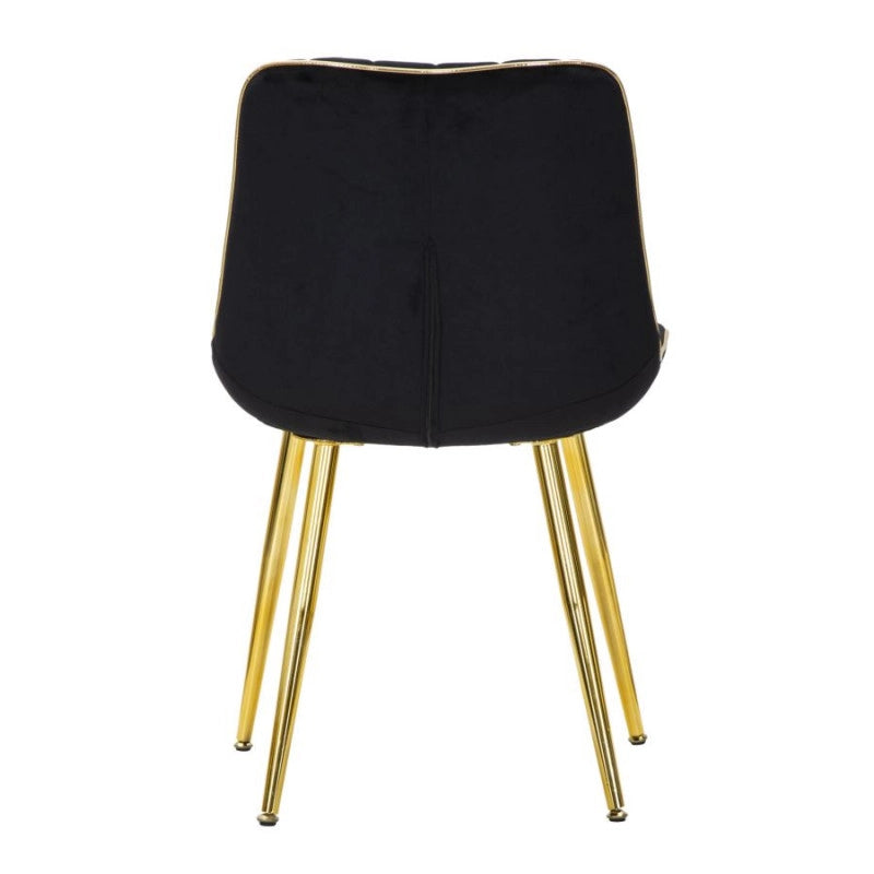 Sedia Paris Nera/gold Set 2 Pz cm 51x59x79