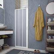 Porta Box doccia 95 cm a soffietto per box doccia nicchia con apertura laterale in PVC IRIS Bianco