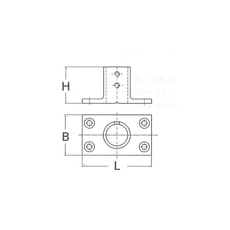 BASE RETT. INOX 90° Ø MM.25