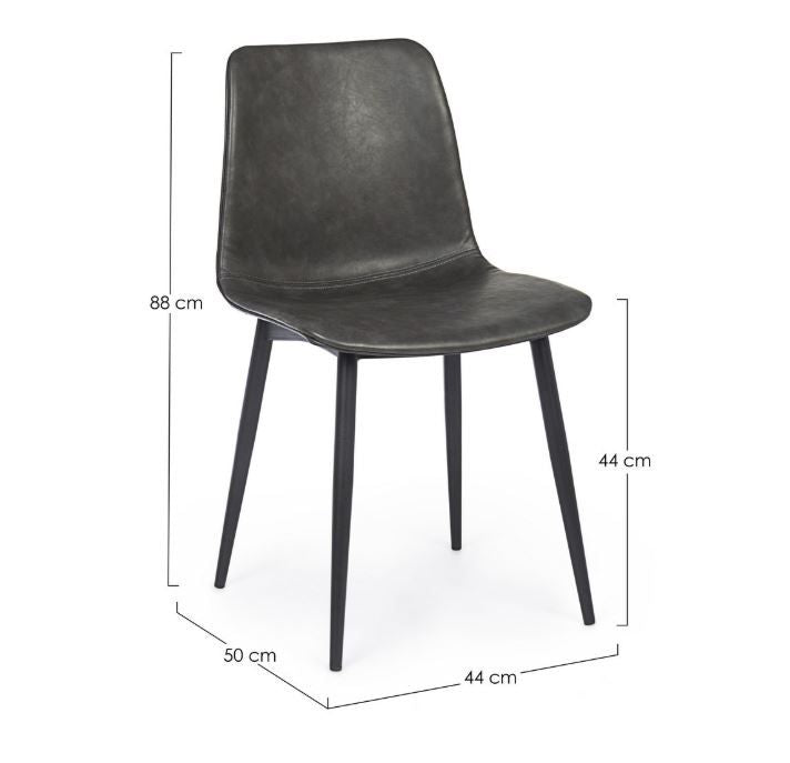 SEDIA DA INTERNO ANTRACITE VINTAGE KYRA DI BIZZOTTO