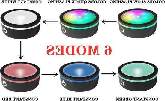 Base di illuminazione LED con display per cristalli di glas in bolle 3D - interruttore a tocco sensibile - varie colorazioni - piatto di festa elettrico rotante