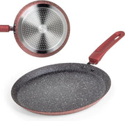 Padella per pannocchie, 25 cm, padella per crêpes in alluminio con rivestimento antiaderente, per induzione e altri fornelli, inclusa e-book con ricette