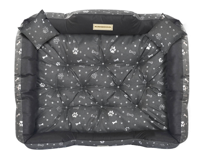 AIO FACTORY 115x95 cm KINGDOG Letto per cani impermeabile personalizzabile Silver Bones