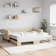 Divano Letto con Letto Estraibile-Sofa Letto-Daybed Crema 100x200 cm in Tessuto 731230