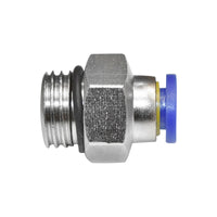 Attacco rapido dritto in plastica/metallo con filettatura e O-ring fi6xM14