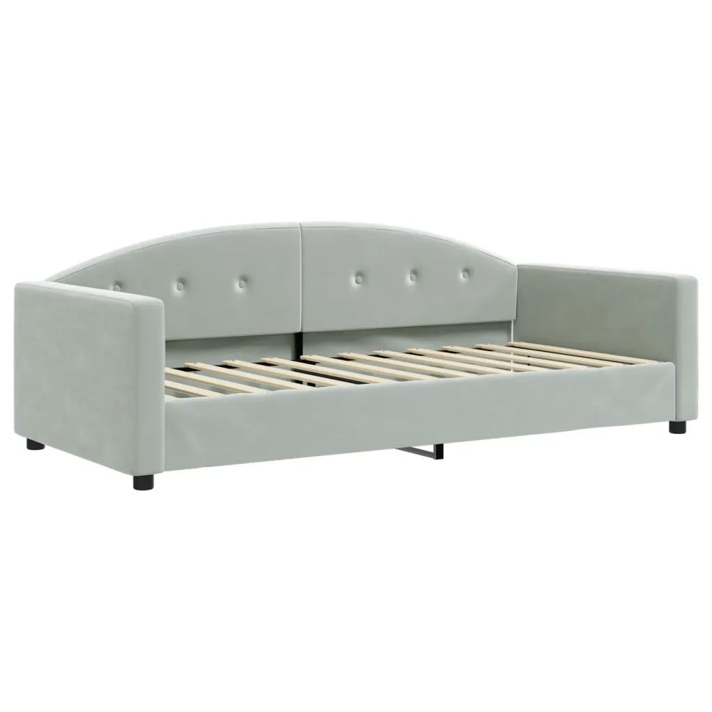 Letto da Giorno Grigio Chiaro 90x200 cm in Velluto 354136