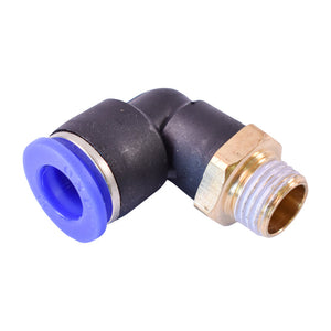 Connettore rapido, gomito in plastica e vite in metallo fi 10 con 1/4