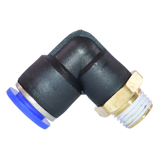 Connettore rapido, gomito in plastica e vite in metallo fi 10 con 1/4