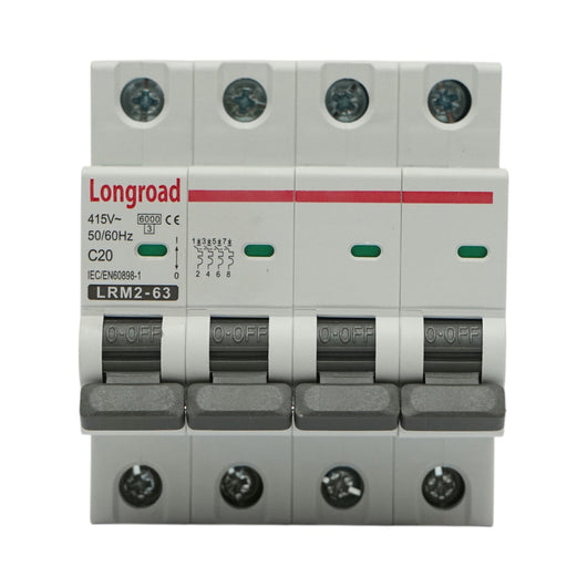 Fusibile automatico MCB 4P 20A 415VAC Longroad