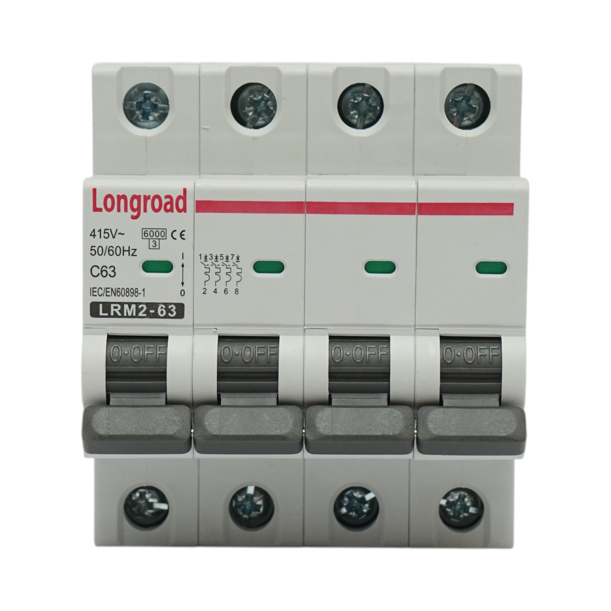 Fusibile automatico MCB 4P 63A 415VAC Longroad