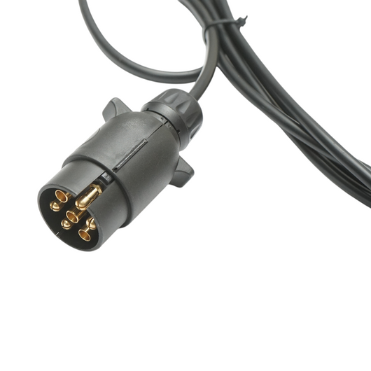 Gancio di traino 1200 mm, 2 lampade a LED, cavo da 6 m, presa a 7 poli 12/24 V