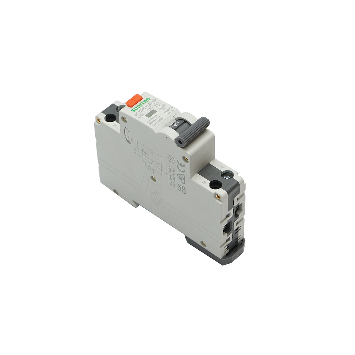 Interruttore automatico con protezione differenziale RCBO 1P+N 40A 30mA, AC Suntree