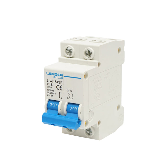 Interruttore automatico tipo 2P-16A-415VAC Leader
