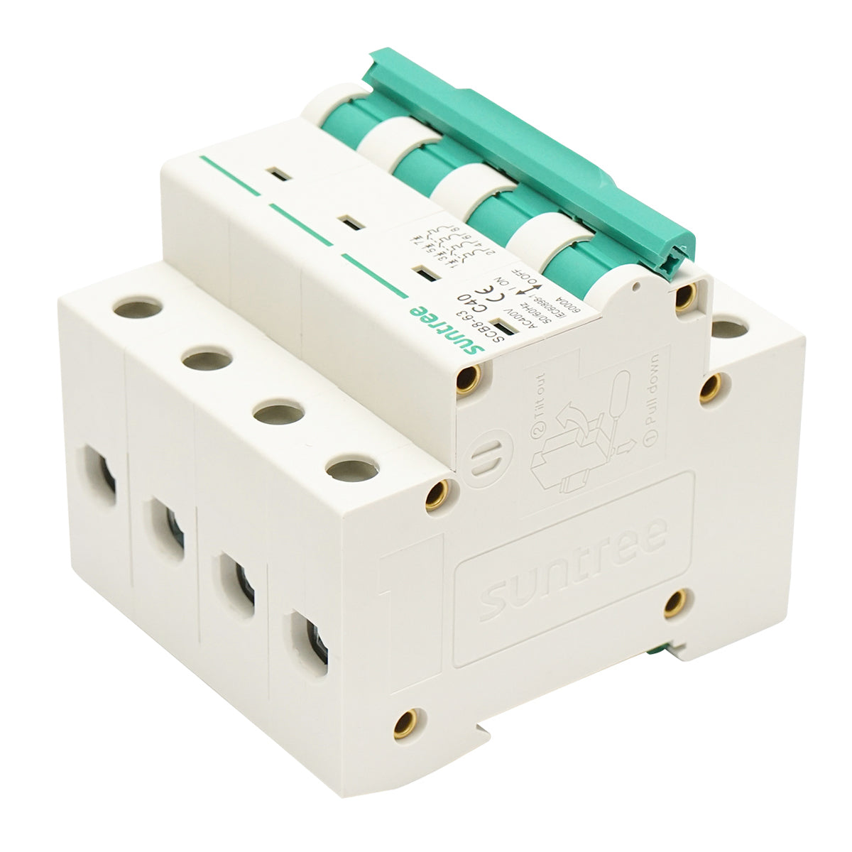 Interruttore automatico trifase tipo 4P, 40A, 400VAC Suntree