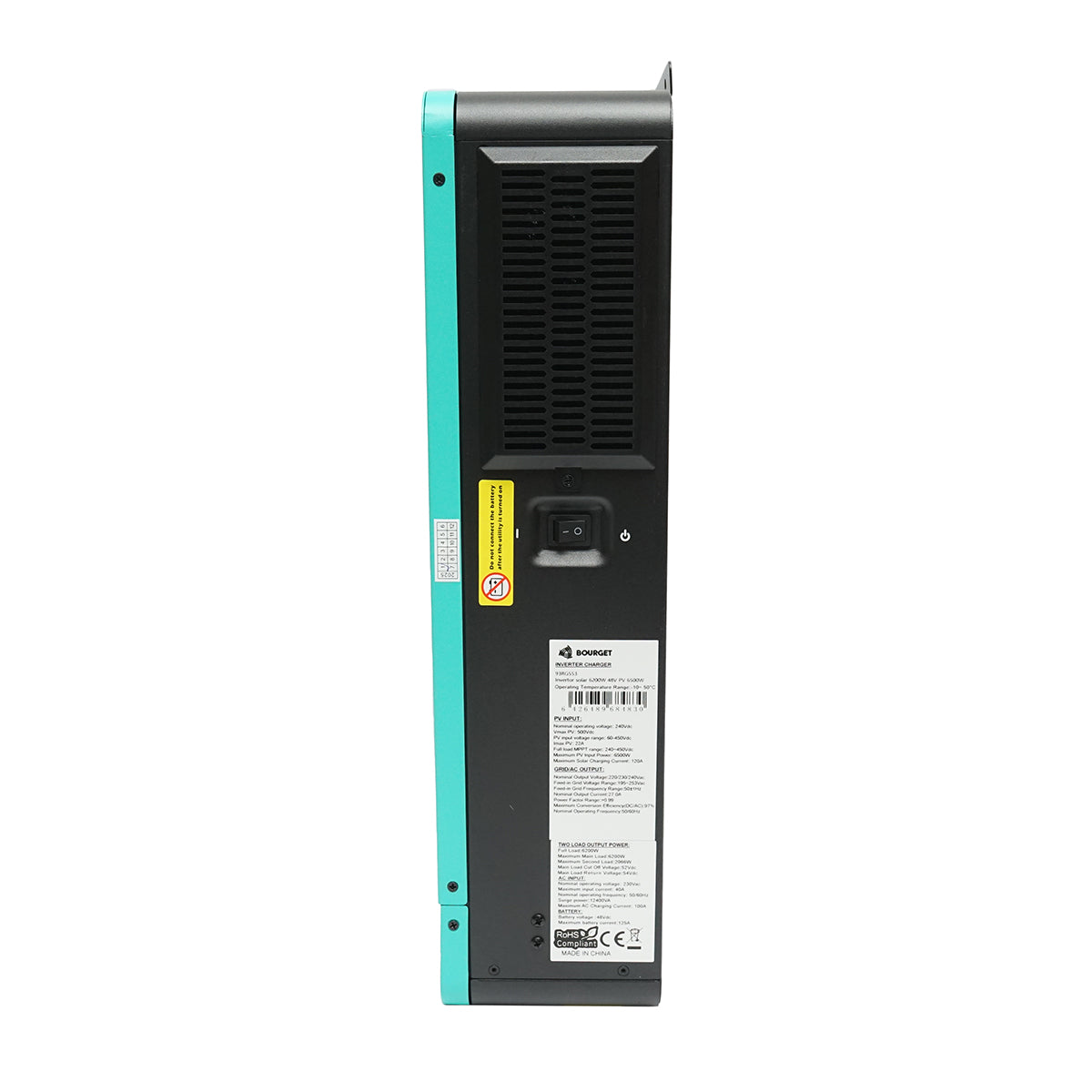 Inverter solare ibrido 6,2 KW, 48 V, 120 A MPPT, monofase, ON/OFF-GRID, EVO-6200 Bourget